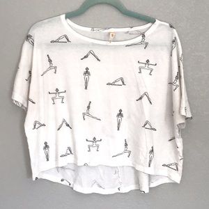 Lucy poses boxy T shirt.